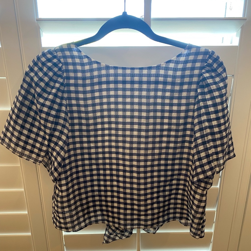 Club Monaco Silk Checkered Top